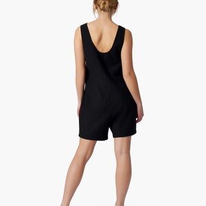 TKEES Short Playsuit Romper Black Cotton Made in Canada 4 Loungewear